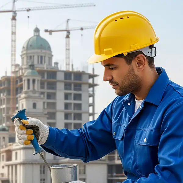 Selfemployment trough sole entrepreneur registration A skilled construction worker on a construction site
